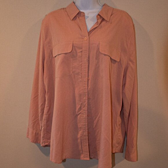 Chicos Button Down Shirt Size 16/18 Pink - Picture 1 of 5